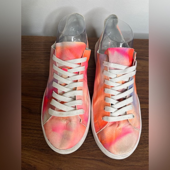 SCHUTZ Play Ofelia tie Dye Leather Lace Up Sneakers size 8.5 Hippie Boho Kidcore - Picture 3 of 11